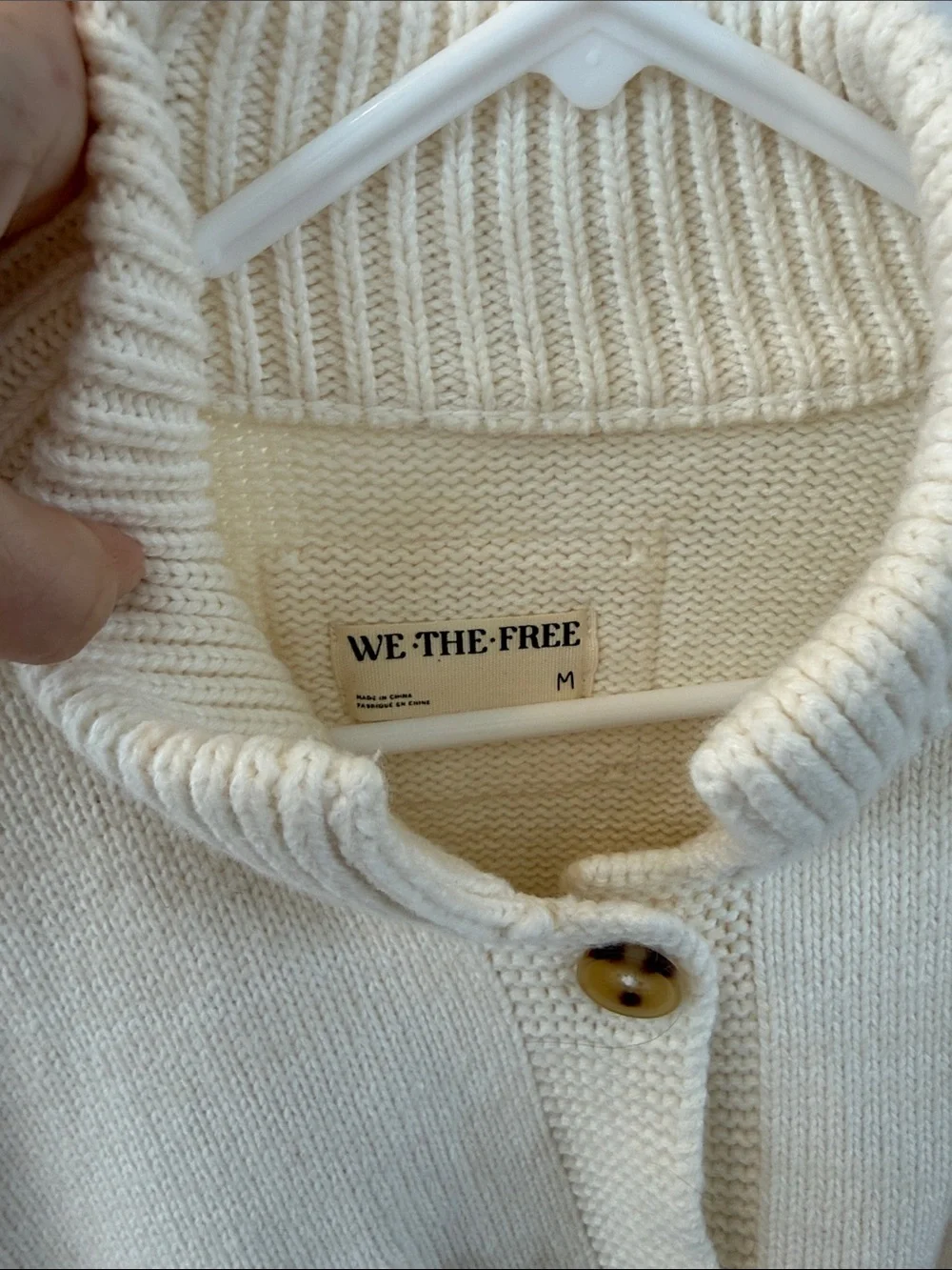 We The Free Off-White Button-Up Collar Cardigan - Picture 2 of 4